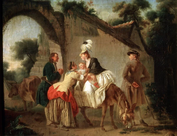 Farewell to the Wet Nurse, 1777. Artist: Etienne Aubry