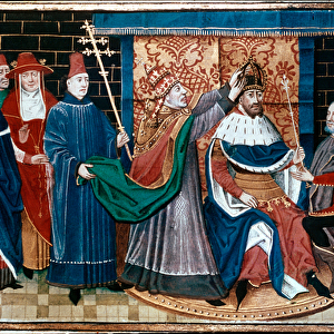 Charlemagne (742-814) crowned by Pope Leo III (c750-816) at St Peter