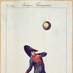 Pupil of the Lycee Napoleon Playing Ball, c. 1805 (colour engraving)